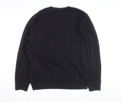GAP Men’s Black Logo Pullover Sweatshirt Medium Fleece Lined