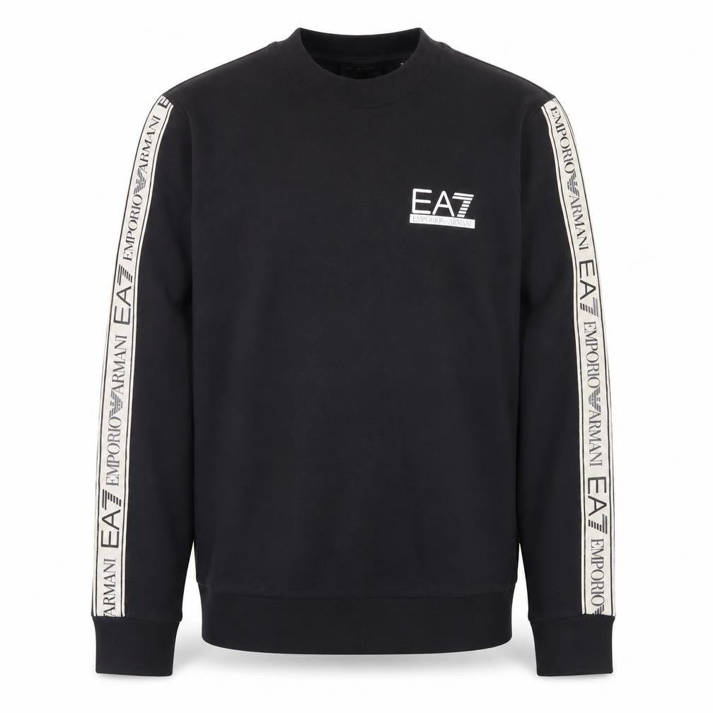 Emporio Armani EA7 Men's Black Small Crew Neck Logo Sweatshirt