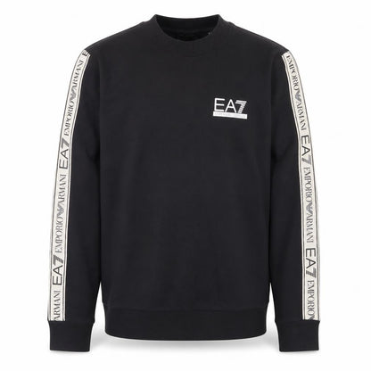 Emporio Armani EA7 Men's Black Small Crew Neck Logo Sweatshirt