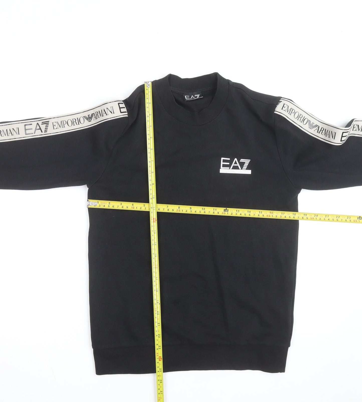 Emporio Armani EA7 Men's Black Small Crew Neck Logo Sweatshirt