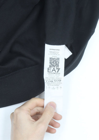 Emporio Armani EA7 Men's Black Small Crew Neck Logo Sweatshirt