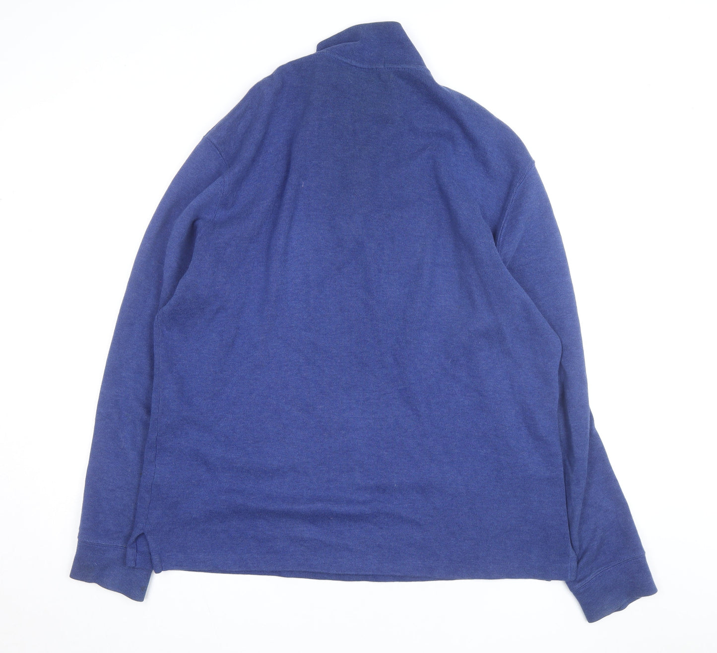 Polo Ralph Lauren Men's Blue 1/4 Zip Cotton Jumper Size L