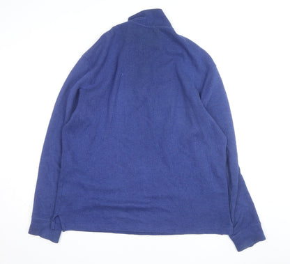 Polo Ralph Lauren Men's Blue 1/4 Zip Cotton Jumper Size L