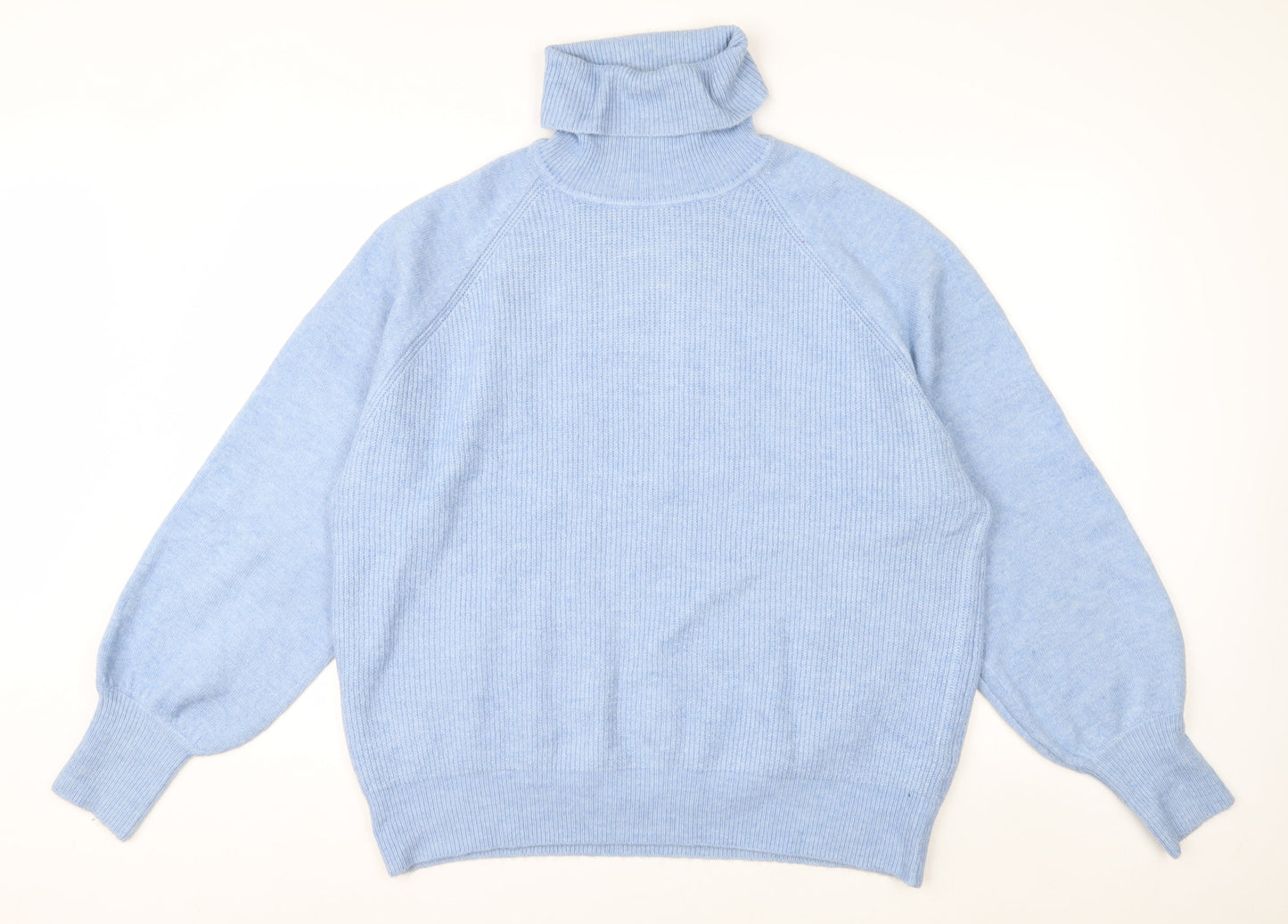 Urban Bliss Women Blue Roll Neck Long Sleeve Jumper Size 16