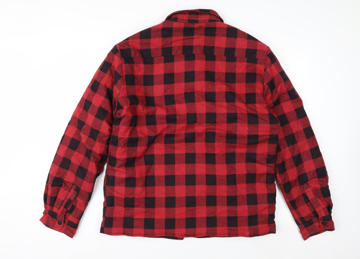 TeX Mens Red Black Check Flannel Puffer Jacket 5XL Cotton Lined