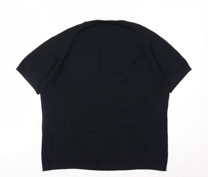 Bonmarché Women's Black Short Sleeve Basic Knit T-Shirt Size L