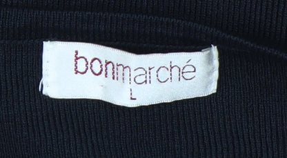 Bonmarché Women's Black Short Sleeve Basic Knit T-Shirt Size L