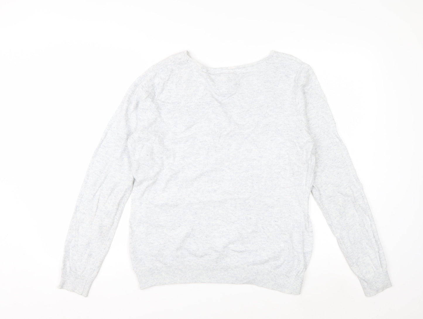 RJR John Rocha Women Grey Size 16 Crew Neck Cashmere Blend Jumper