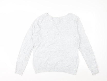 RJR John Rocha Women Grey Size 16 Crew Neck Cashmere Blend Jumper