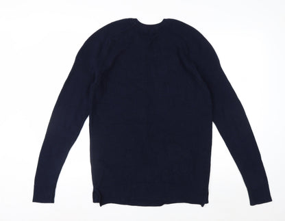 River Island Men's Blue Cotton Crew Neck Jumper Size S
