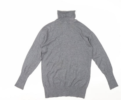 GAP Men's Grey Roll Neck Cotton Cashmere Jumper Size S