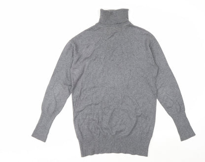 GAP Men's Grey Roll Neck Cotton Cashmere Jumper Size S