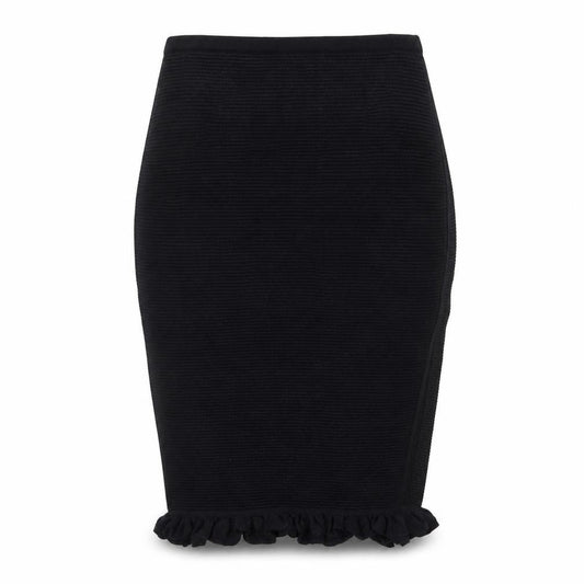 Max Studio Women’s Black Knit Pencil Skirt Size S Ruffle Hem Stretch