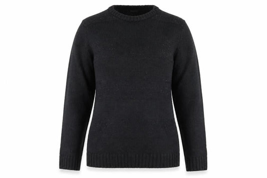 Cotton Traders Women's Black Acrylic Knit Crew Neck Jumper Size 14/16