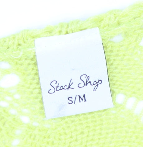 Stock Shop Women's Yellow Open Knit Cardigan S Acrylic