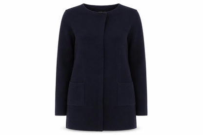 The White Company Women's Navy Cardigan UK 10 Merino Wool Cotton Blend