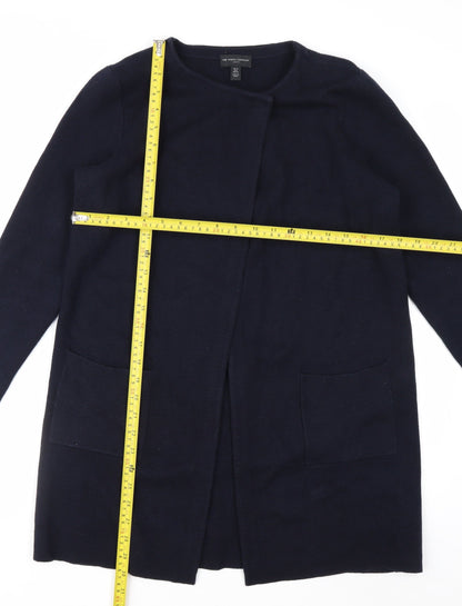 The White Company Women's Navy Cardigan UK 10 Merino Wool Cotton Blend