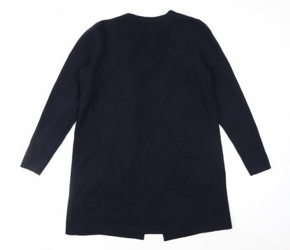 The White Company Women's Navy Cardigan UK 10 Merino Wool Cotton Blend