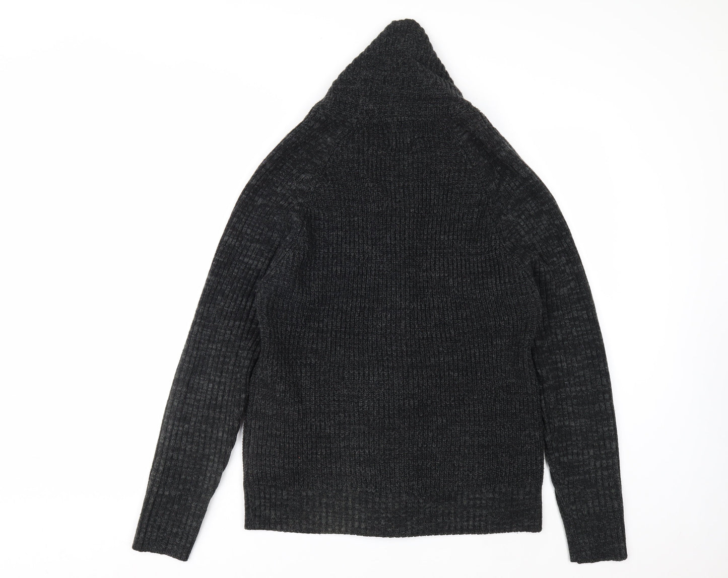 Next Men Grey Cable Knit Shawl Collar Cardigan Jumper M