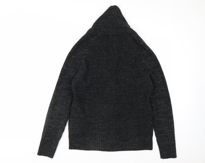 Next Men Grey Cable Knit Shawl Collar Cardigan Jumper M