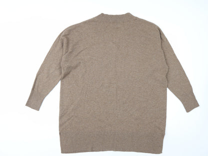 Woolovers Womens Beige XL V-Neck Cashmere Merino Wool Jumper