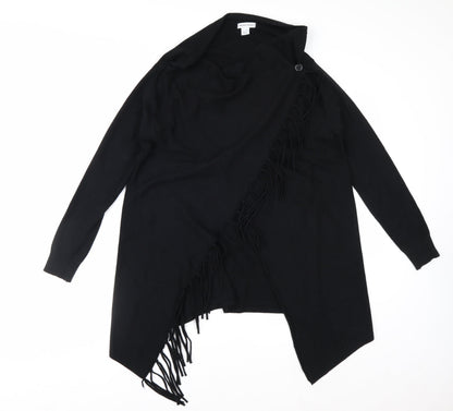 Principles Women's Black Fringe Open Knit Cardigan S