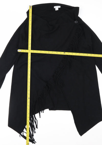 Principles Women's Black Fringe Open Knit Cardigan S