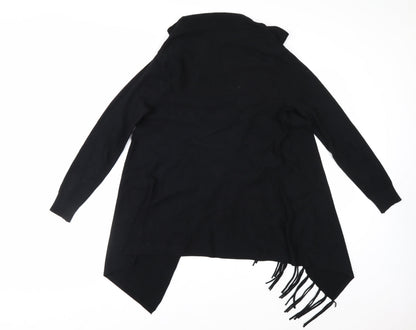 Principles Women's Black Fringe Open Knit Cardigan S