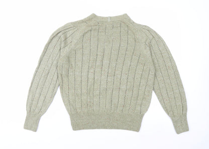 Marks and Spencer Per Una Green Cotton Henley Jumper Women’s Size 14