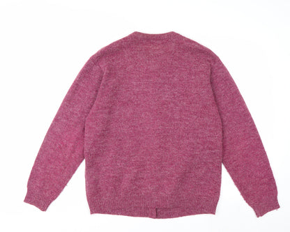 Damart Women's Purple Cable-Knit Cardigan L 18/20 Acrylic Blend