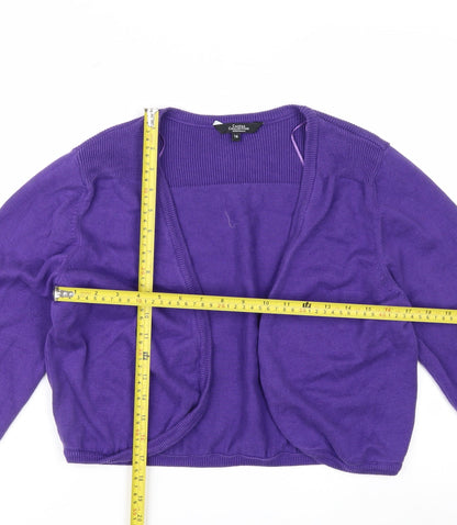 Debenhams Women’s Purple Cotton Open Front Cardigan Size 16