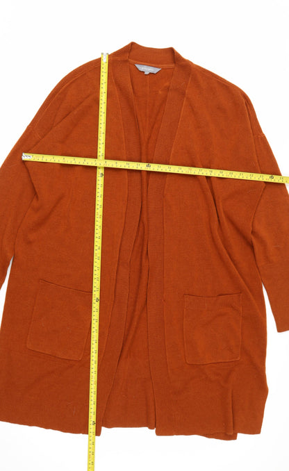 Principles Women Rust Orange Longline Acrylic Cardigan Size 20
