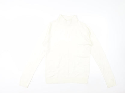 Miss Fiori Couture Women’s Ivory High Neck Acrylic Jumper Size 10