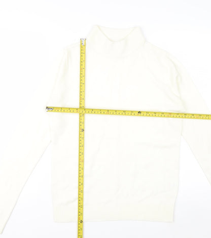 Miss Fiori Couture Women’s Ivory High Neck Acrylic Jumper Size 10