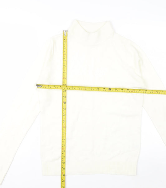 Miss Fiori Couture Women’s Ivory High Neck Acrylic Jumper Size 10