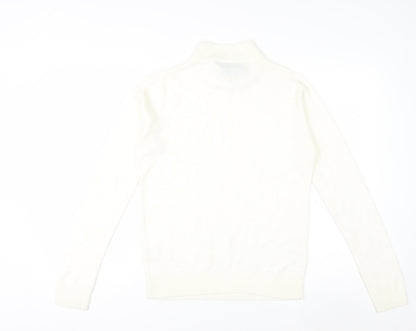 Miss Fiori Couture Women’s Ivory High Neck Acrylic Jumper Size 10
