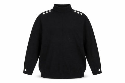 Wallis Women’s Black Roll Neck Button Shoulder Jumper Size 18