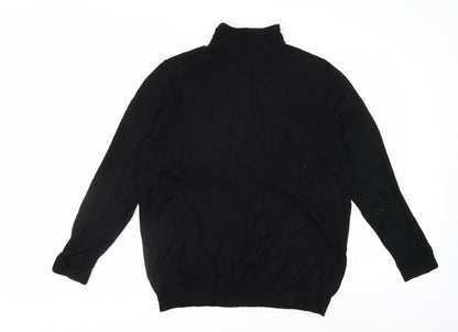 Wallis Women’s Black Roll Neck Button Shoulder Jumper Size 18