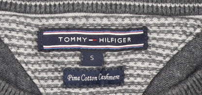 Tommy Hilfiger Men's Grey Cotton Cashmere Crew Neck Jumper Size S