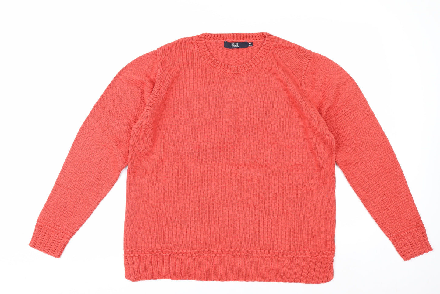Isle Essentials Women's Coral Cotton Pullover Jumper Size 14-16