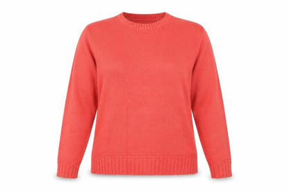 Isle Essentials Women's Coral Cotton Pullover Jumper Size 14-16