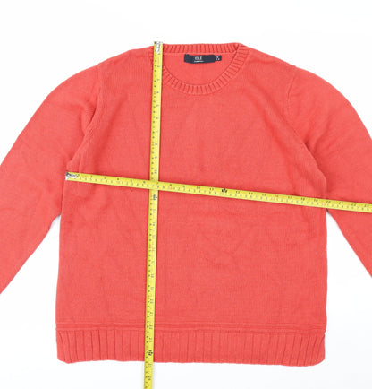 Isle Essentials Women's Coral Cotton Pullover Jumper Size 14-16