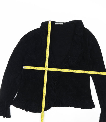 Marks and Spencer Women’s Black Ruffle Knit Cardigan Size 16