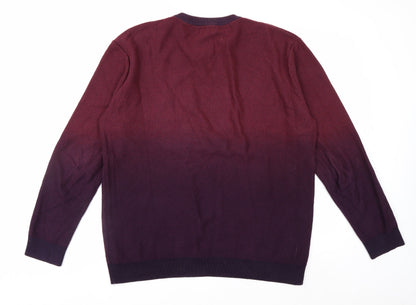 Next Men's Red Cotton Crew Neck Jumper XL Pullover Knitwear