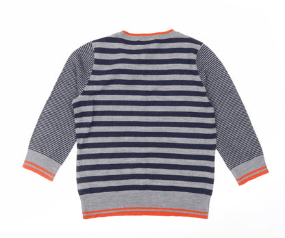 Marks and Spencer Women Blue Striped Bow Knit Jumper Size 10
