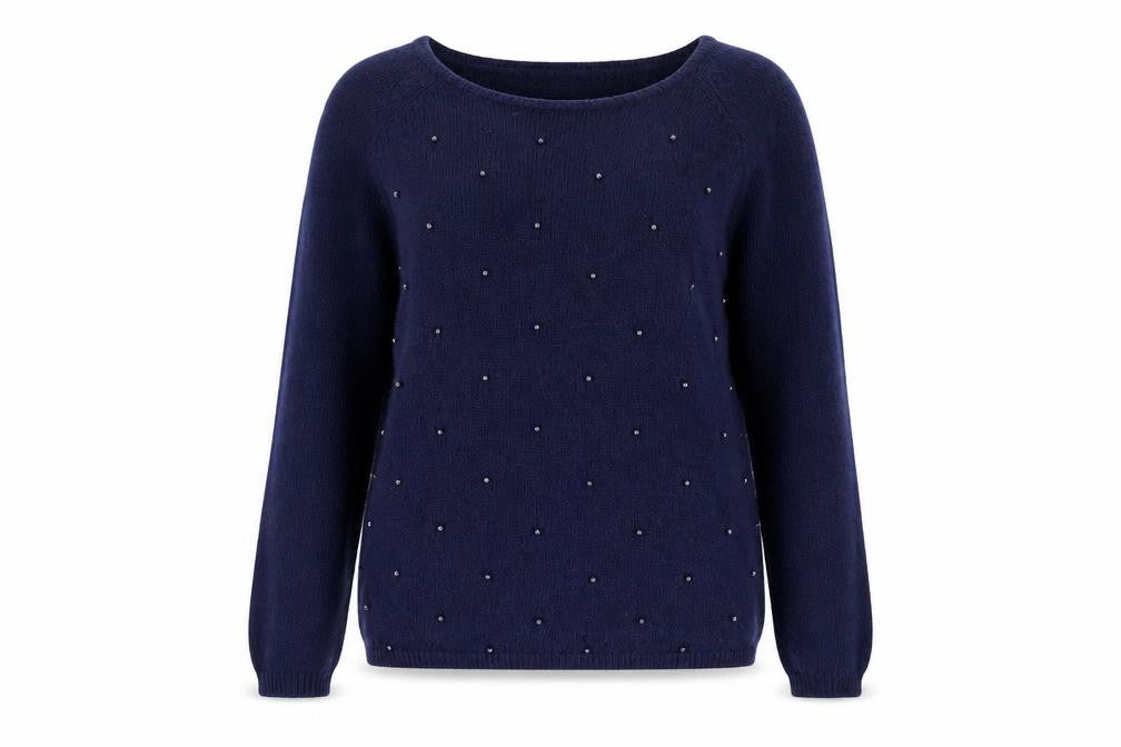 Marks & Spencer Women’s Blue Beaded Angora Blend Jumper Size 8
