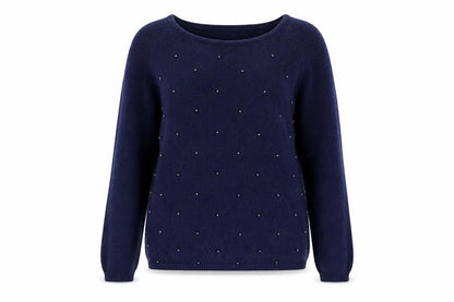 Marks & Spencer Women’s Blue Beaded Angora Blend Jumper Size 8
