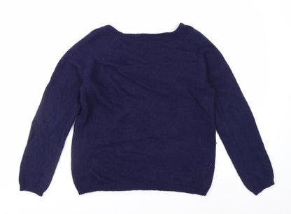 Marks and Spencer Women’s Blue Beaded Angora Blend Jumper Size 8