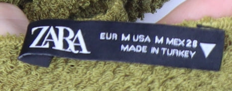 Zara Women Green One Shoulder Long Bodycon Knit Dress M