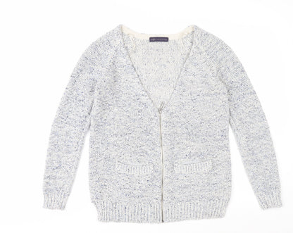 Marks and Spencer Women’s Grey Full Zip Knit Jumper Size 8